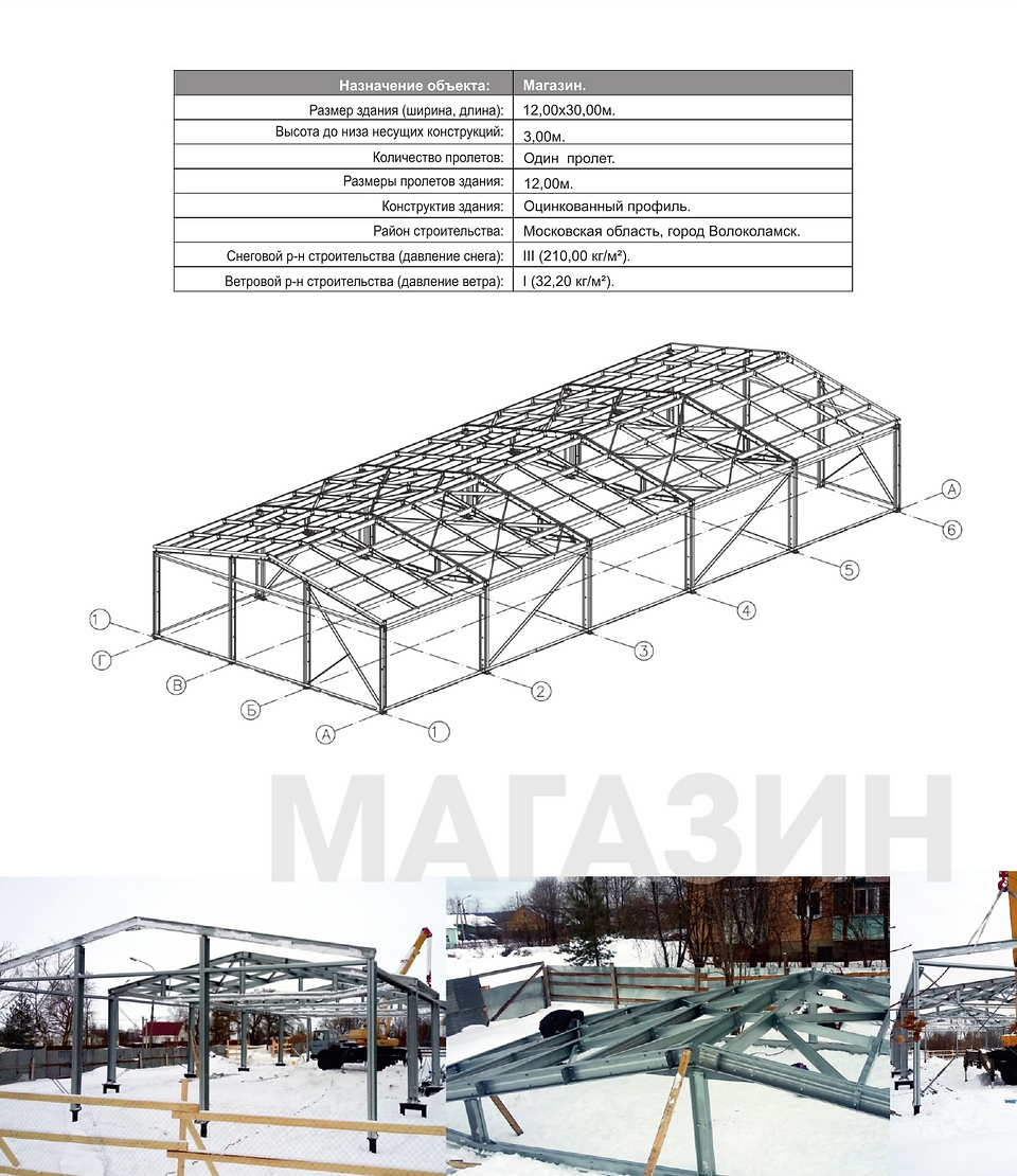 Здания и сооружение торгово-складского назначения. Магазин 12х30м