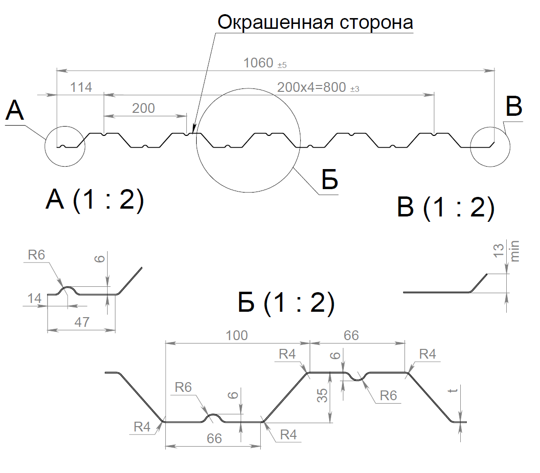 Профнастил НС-35 1060/1000 мм